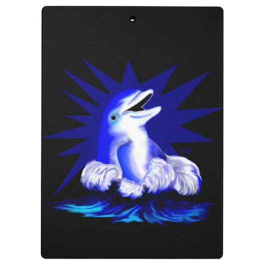 Lächelnde Dolphin Klemmbrett (Rückseite)