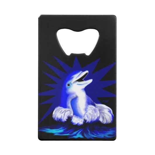 Lächelnde Dolphin Kreditkartenflaschenöffner (Rückseite)