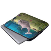 Lächelnde Dolphin Laptopschutzhülle (Vorne Knopf)
