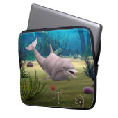 Lächelnde Dolphin Laptopschutzhülle (Vorderseite Links)
