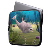 Lächelnde Dolphin Laptopschutzhülle (Vorderseite Links)