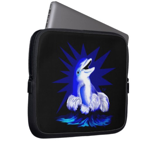 Lächelnde Dolphin Laptopschutzhülle (Vorne Rechts)