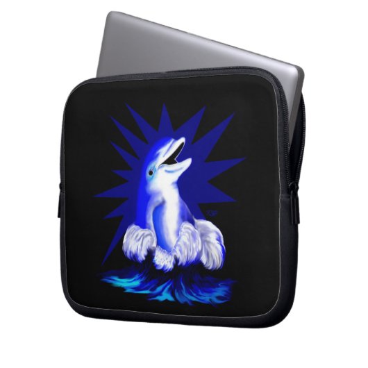 Lächelnde Dolphin Laptopschutzhülle (Vorderseite Links)