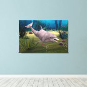 Lächelnde Dolphin Leinwanddruck (Insitu (Holzboden))