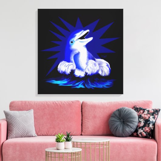 Lächelnde Dolphin Leinwanddruck (Insitu (Wohnzimmer))