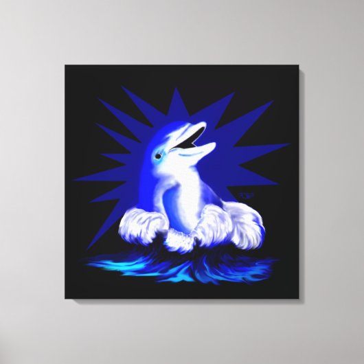 Lächelnde Dolphin Leinwanddruck (Vorderseite)