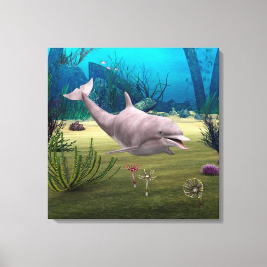 Lächelnde Dolphin Leinwanddruck (Vorderseite)