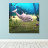 Lächelnde Dolphin Leinwanddruck (Insitu (Holzboden))