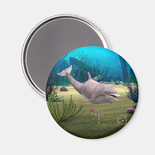 Lächelnde Dolphin Magnet (Vorderseite/Rückseite)