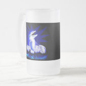 Lächelnde Dolphin Mattglas Bierglas (Vorderseite Links)