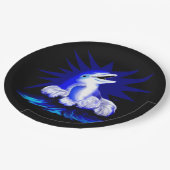 Lächelnde Dolphin Pappteller (Schrägansicht)