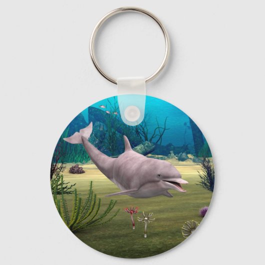 Lächelnde Dolphin Schlüsselanhänger (Vorderseite)