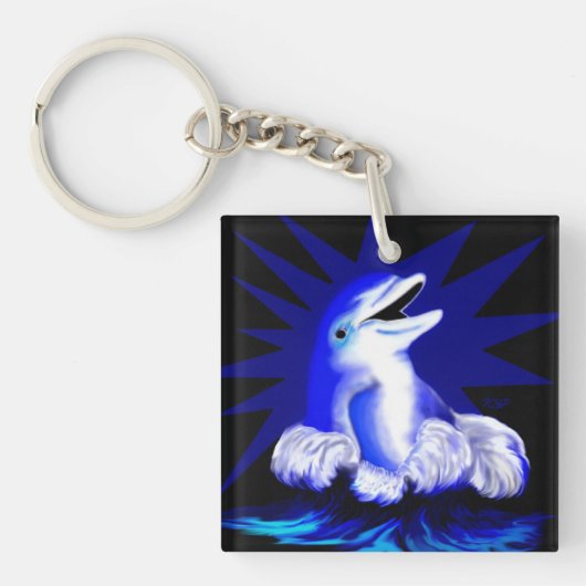 Lächelnde Dolphin Schlüsselanhänger (Vorderseite)