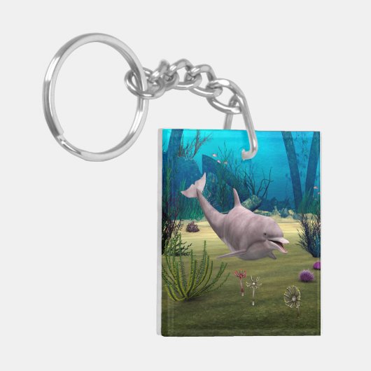 Lächelnde Dolphin Schlüsselanhänger (Vorderseite links)