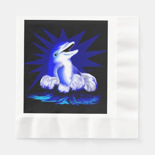 Lächelnde Dolphin Serviette (Vorderseite)