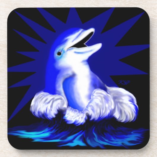 Lächelnde Dolphin Untersetzer (Vorderseite)