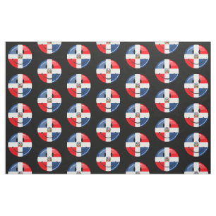 Lächelnde Dominikanische Republik-Flagge Stoff