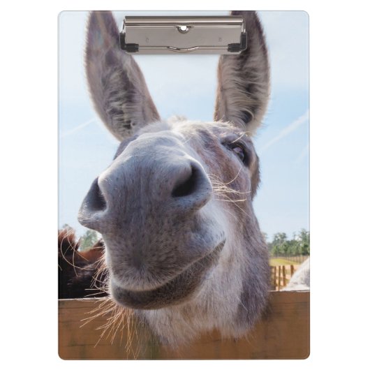 Lächelnde Donkey-Zwischenablage Klemmbrett (Vorderseite)