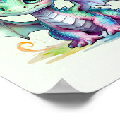 Lächelnde Drachen-Kinderzimmer-Kunst Poster (Ecke)