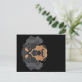 Lächelnde drahthaarige Dackel Postkarte (Stehend Vorderseite)