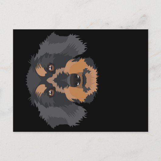 Lächelnde drahthaarige Dackel Postkarte (Vorderseite)