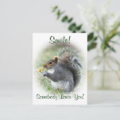 Lächelnde Eichhörnchen-Lieben Sie Postkarte (Stehend Vorderseite)