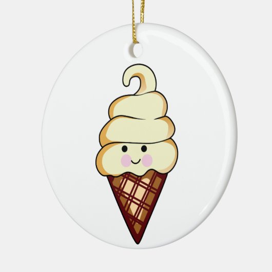 Lächelnde Eiscreme Keramik Ornament (Links)