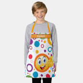 Lächelnde Emoji und farbenfrohe Kreise Schürze (Getragen)