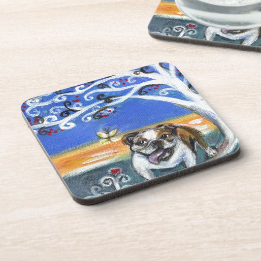 lächelnde englische getränkeuntersetzer (Linke Seite)