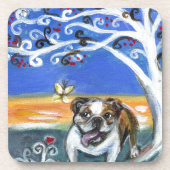 lächelnde englische getränkeuntersetzer (Vorderseite)