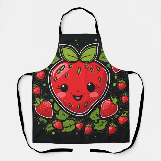Lächelnde Erdbeerfrucht Schürze (Vorderseite)