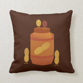 Lächelnde Erdnüsse um Erdnussbutter Kissen