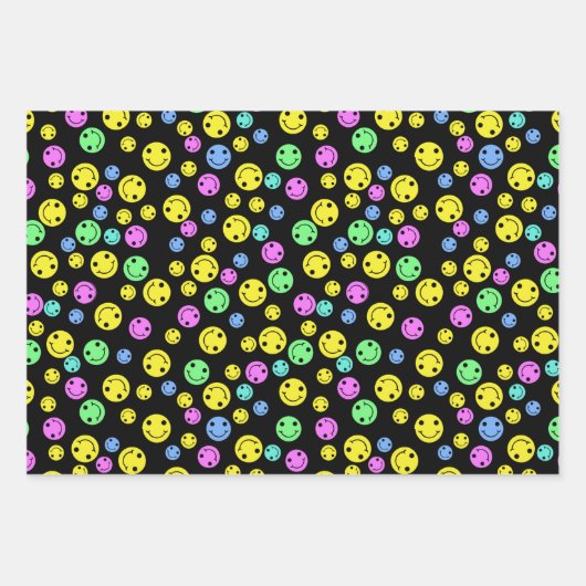 Lächelnde Faces Wrapping Paper Sheets Geschenkpapier Set (Vorderseite 3)