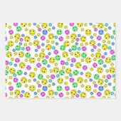 Lächelnde Faces Wrapping Paper Sheets Geschenkpapier Set (Vorderseite 2)