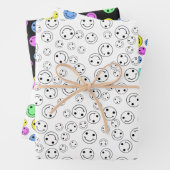Lächelnde Faces Wrapping Paper Sheets Geschenkpapier Set (Beispiel)