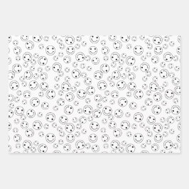 Lächelnde Faces Wrapping Paper Sheets Geschenkpapier Set