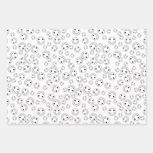 Lächelnde Faces Wrapping Paper Sheets Geschenkpapier Set (Vorderseite)