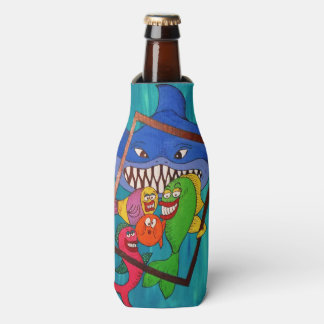 Lächelnde Fischflasche und Dose Cooler Flaschenkühler