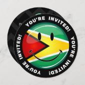 Lächelnde Flagge Guyanas Einladung (Vorne/Hinten)
