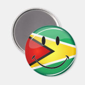 Lächelnde Flagge Guyanas Magnet (Vorderseite/Rückseite)