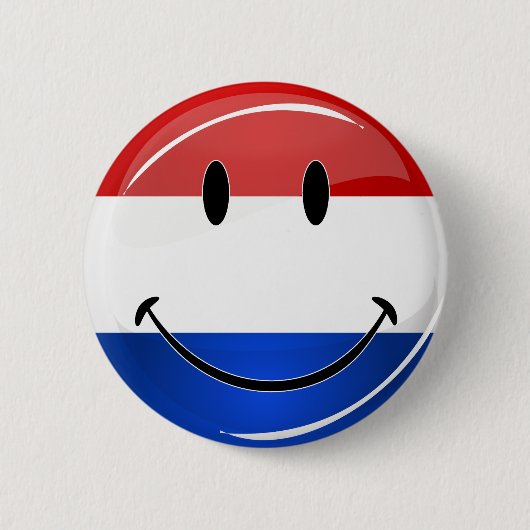 Lächelnde Flagge Hollands die Niederlande Button (Vorderseite)