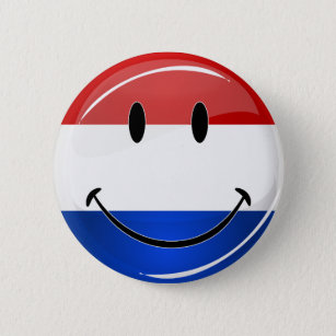Lächelnde Flagge Hollands die Niederlande Button