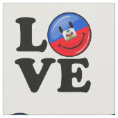 Lächelnde Flagge Liebe-Haitis Stoff (Nahaufnahme)