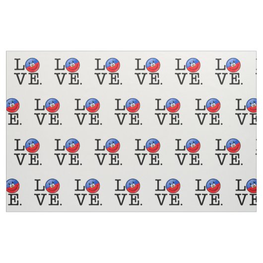 Lächelnde Flagge Liebe-Haitis Stoff (Fat Quarter (45,7 x 55,9 cm))