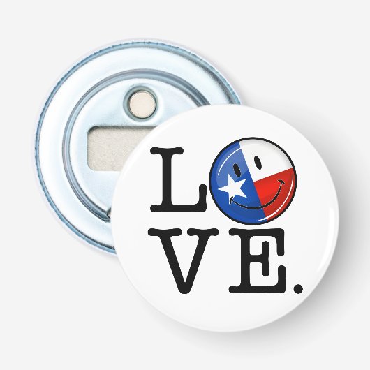 Lächelnde Flagge Liebe-Texas Flaschenöffner (Vorderseite)