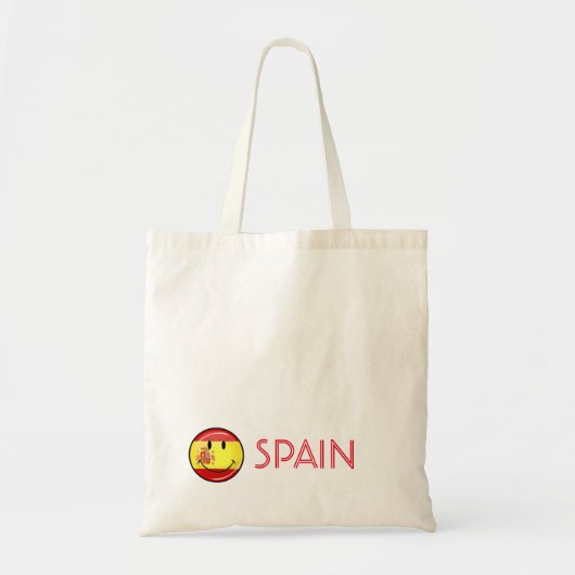 Lächelnde Flagge Spaniens Tragetasche (Vorne)