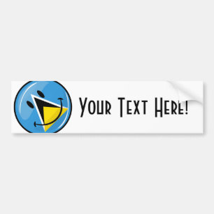 Lächelnde Flagge von Saint Lucia Autoaufkleber