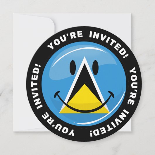 Lächelnde Flagge von Saint Lucia Einladung (Vorderseite)