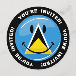 Lächelnde Flagge von Saint Lucia Einladung