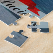 Lächelnde Flagge von Saint Lucia Puzzle (Seite)